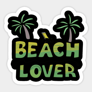 Beach Lover - Beach Theme Retro Summer Ocean Lovers Sticker